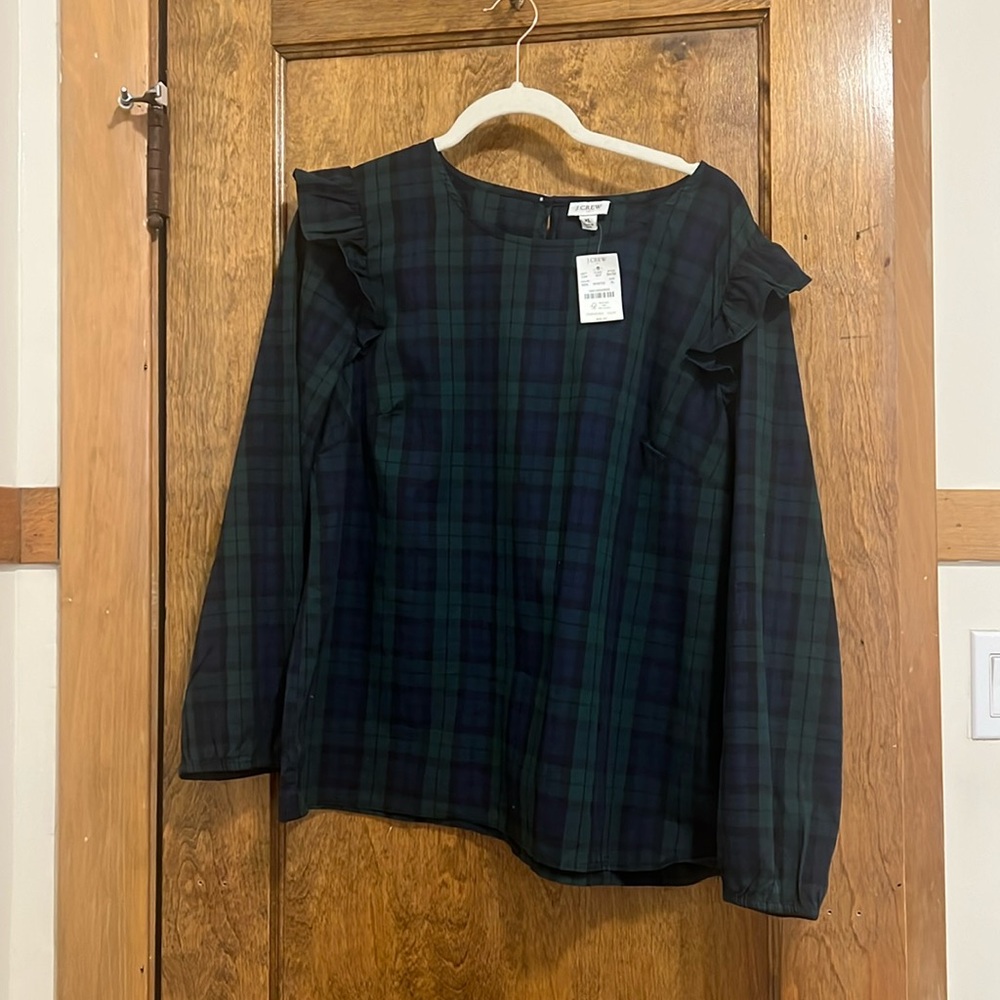 JCrew Blackwatch Plaid Blouse